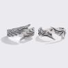 1 Pc/Pair New Vintage Angel Demon Wings Hip Hop Adjustable Couples Rings for Men Women Silver Color Retro Punk Style Jewelry