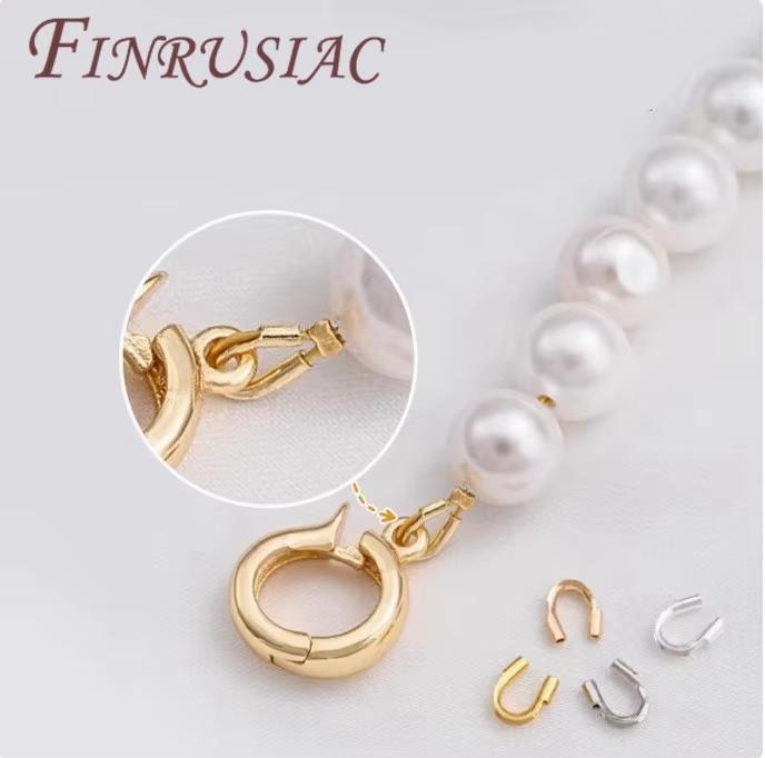 14K Gold Platinierte Drahtschutzhüllen Drahtschutz Wächter Schutzschleifen U-Form Zubehör,Verschlüsse Verbinder Für Schmuckherstellung