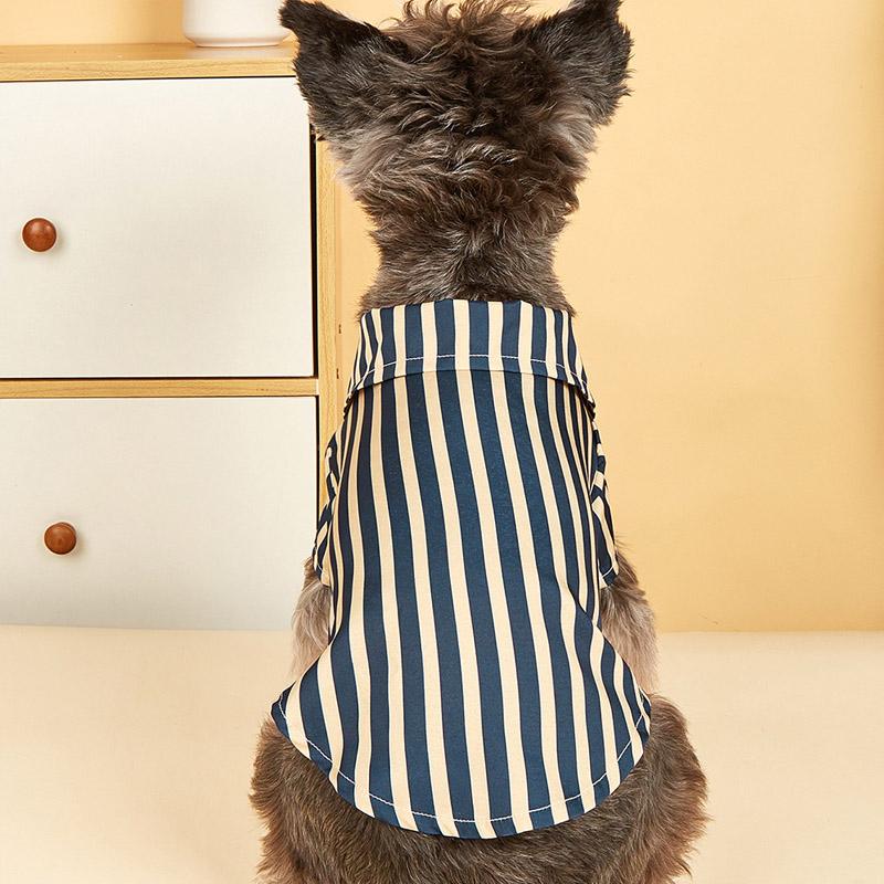 Haustierkleidung Gestreift Britischer Temperament Katzenkleidung Haustierkleidung Vertikaler Streifen Hundeshirts für Hunde Katzen Schnauzer Welpenkleidung