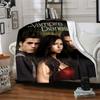 Vampire Diaries TV Show Poster Print Flannel Blanket Soft Warm Throw Blanket Pop Culture Fan Home Decor for Sofa Bedroom Travel