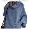 Women S Loose Fit Pullover Knit Sweater Half High Neck Long Sleeve Casual Street Style