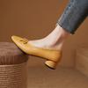 French Bow Shallow-mouthed High-heeled Mary Jane Shoes for Women with Thick Heels
