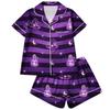Women's Pajama Set 2-Piece Button Down Short Sleeve Shirt and Shorts Soft Loungewear for Holiday Relaxation