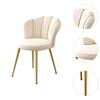 Vanity Chair Light Luxury Upholstered Seat for Beauty Salon Dining Room Cafe Beige