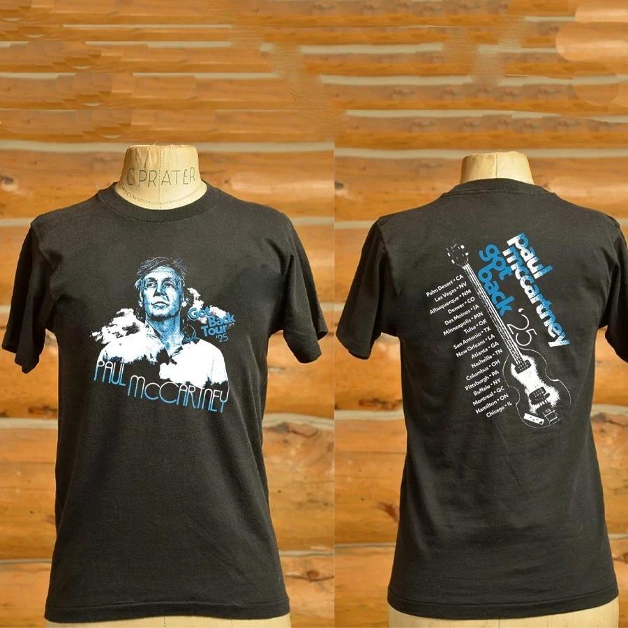 Paul McCartney Got Back Tour 2025 Graphic Of Paul McCartney With City Stops Guit Unisex T-Shirt XXXL
