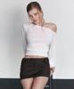 Peullijeunopallou Ian Unbal Smocked Long Sleeve Top (White)