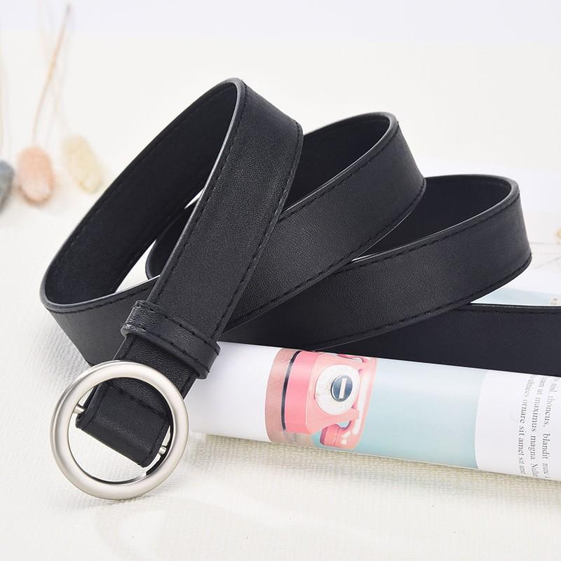 Non perforated women's belt, men's lazy belt, no punching, versatile fashion, ins black decoration, Korean version jeans
