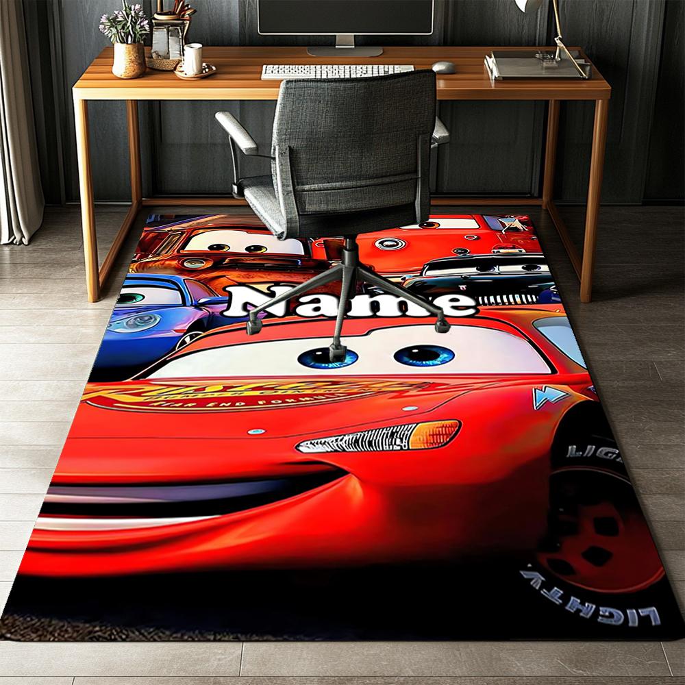 Custom Name Cars Printed Carpet,Rug for Office Chair Living Room Bedroom Kitchen Room Decor Gifts.