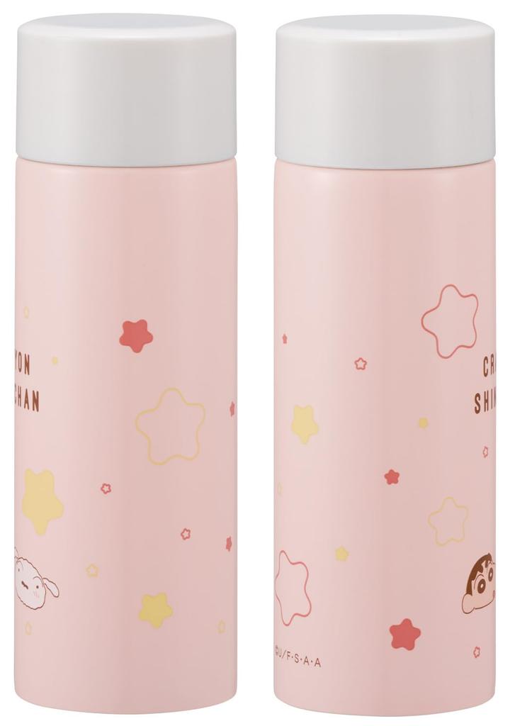 Skater Mini Stainless Steel Water Small Vacuum Crayon Pastel Bottle, 120ml, Capacity, Insulated, Double-Layered Wall, Shin-chan Design, SMBC1B-A