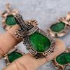 Emerald Gemstone Pure Copper Wire Wrap Handmade Jewelry Pendant