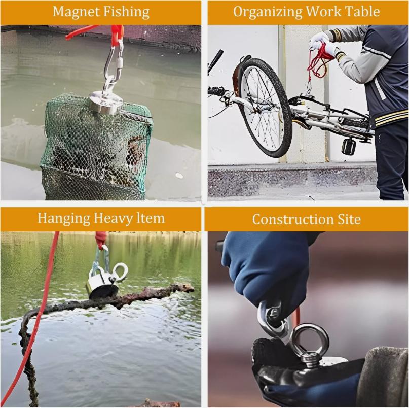 Das Salvage Magic Werkzeug Starker Magnetischer Fixierer Magnet 6* 20-Meter Seil Saugnapf Basis Tiefsee Give Away Handschuhe