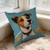 Cushion Cover Blue Jack Russell Dog Print For Home Decor