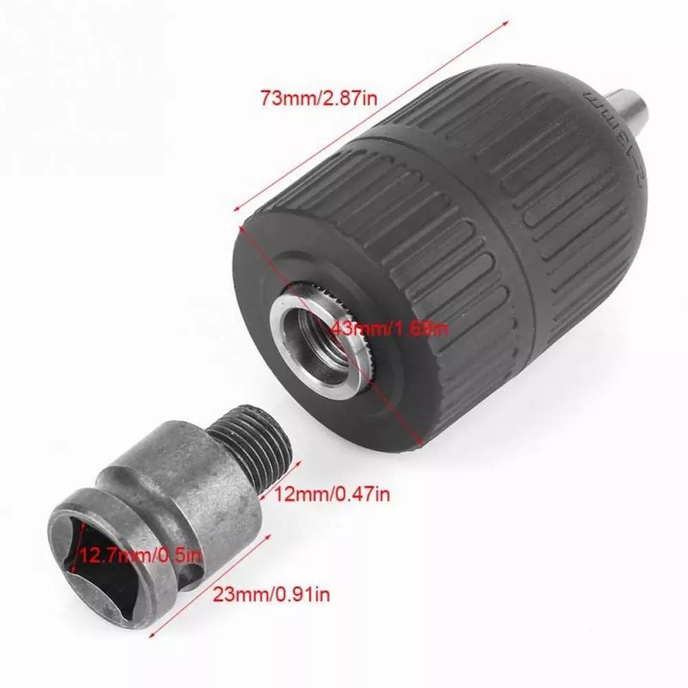 With Adapter Drill Chuck Workshop 1/2\"-20UNF 2-13mm Black