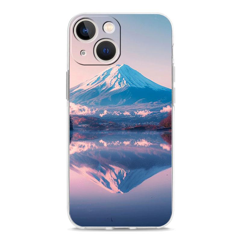 Phone Case For iPhone 16 Cases iPhone 15 12 13 14 16 Pro Max X XR XS Max 15 Plus iPhone11 Cover Japan Mount Fuji Cherry Blossom