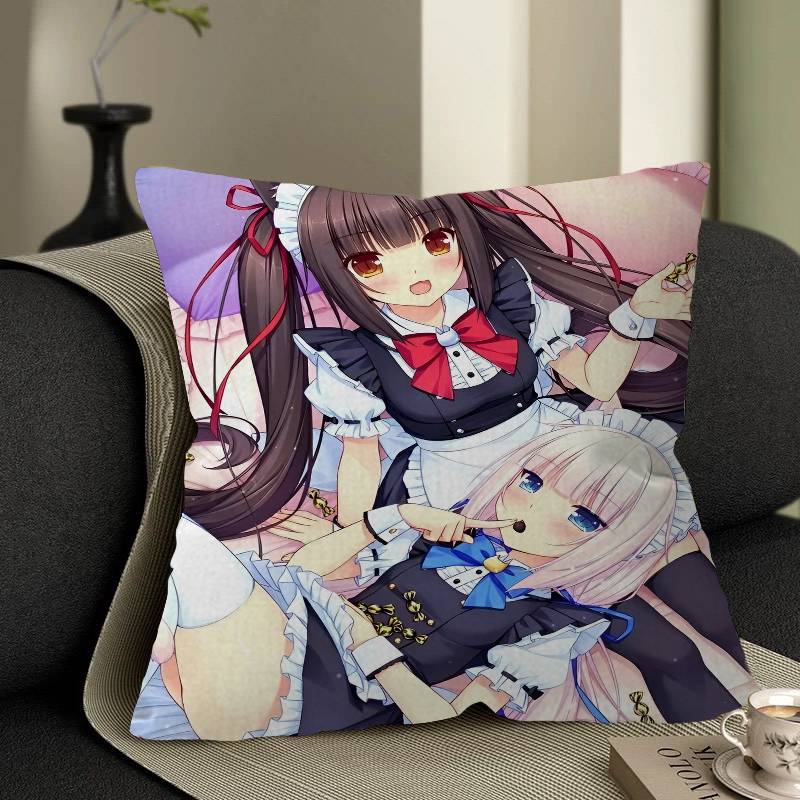 Anime Nekopara Pillow Gift Home Office Decoration Bedroom Sofa Car Cushion Cover Case 45X45