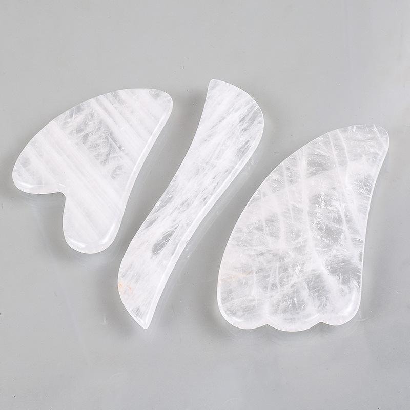 3pcs/set Rose Quartz Face Massage Gua Sha Board Crystal Stone Jade Massager Body Facial Eye Scraping Acupuncture Gouache Scraper