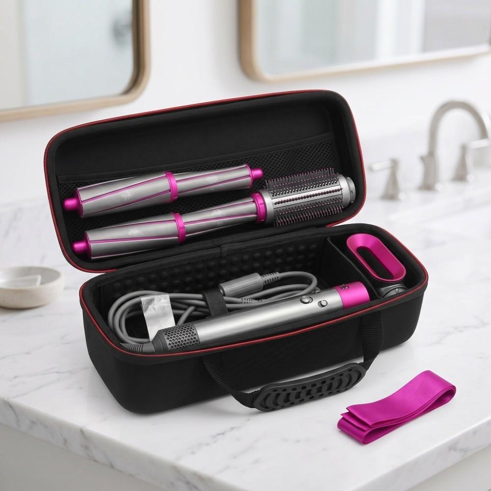 EVA Plastic Hair Tool Storage Bag Portable Shockproof Hair Straightener Storage Bag With Handle Black