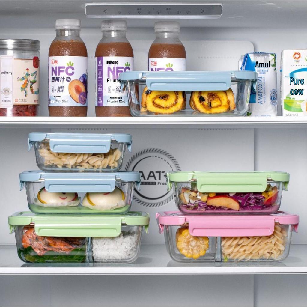 Mikrowellengeeignete Glas-Lunch-Bento-Box - Obstsalat- & Lebensmittelaufbewahrungsbehälter