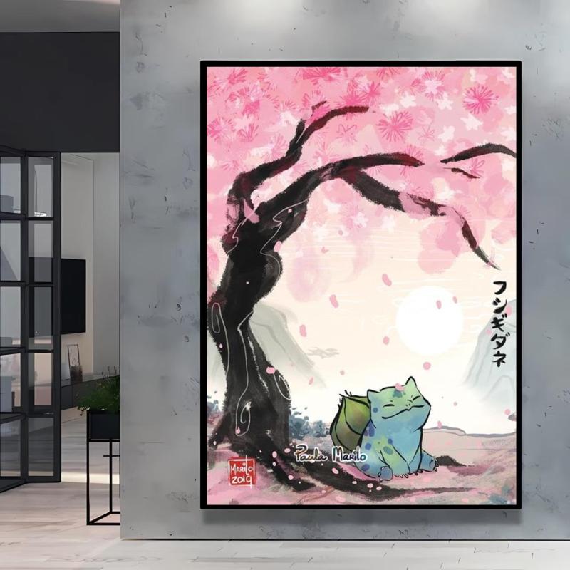 Poster and Painting  Mewtwo Charizard Christmas Gifts Home Room Picture Wall Art Classic Spray Printing Canvas Painting