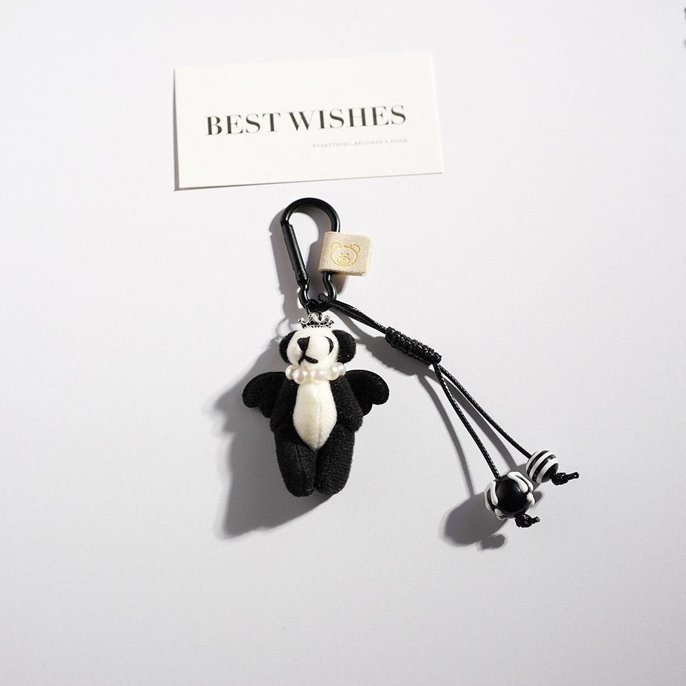 Cartoon Panda Pendant Keychain Plush Animals Backpack Hanging Piece Bag Charm Car Key Chain Trend Accessories Gift A524