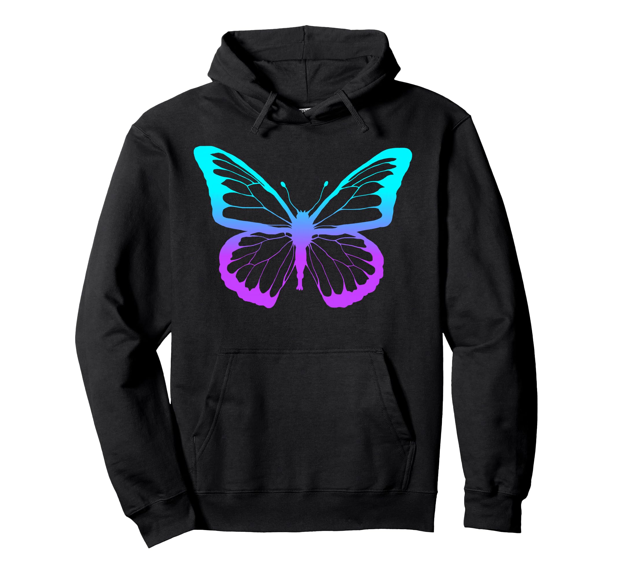 

Purple Blue Butterfly Silhouette Hoodie чёрный
