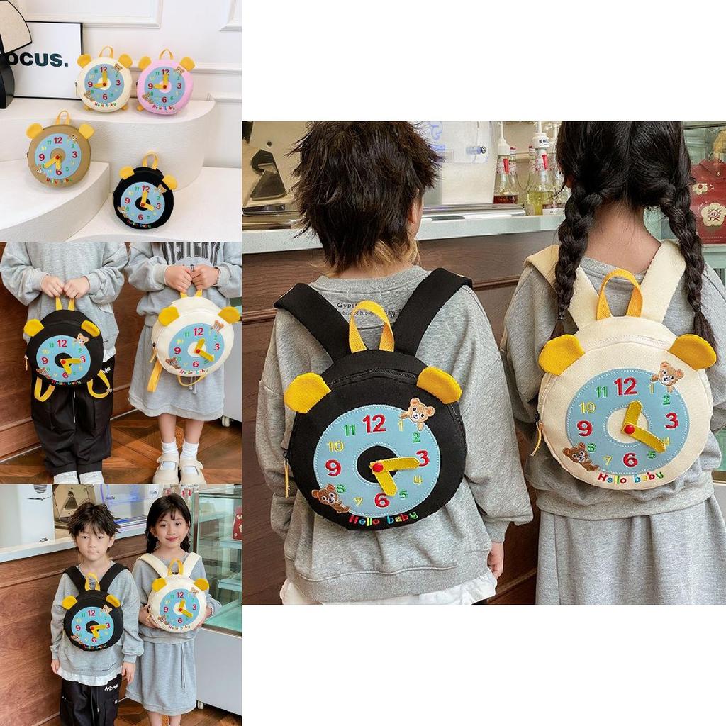 Adorable And Playful 2024 Childrens Backpack Featuring A Unique Clock Pattern For School