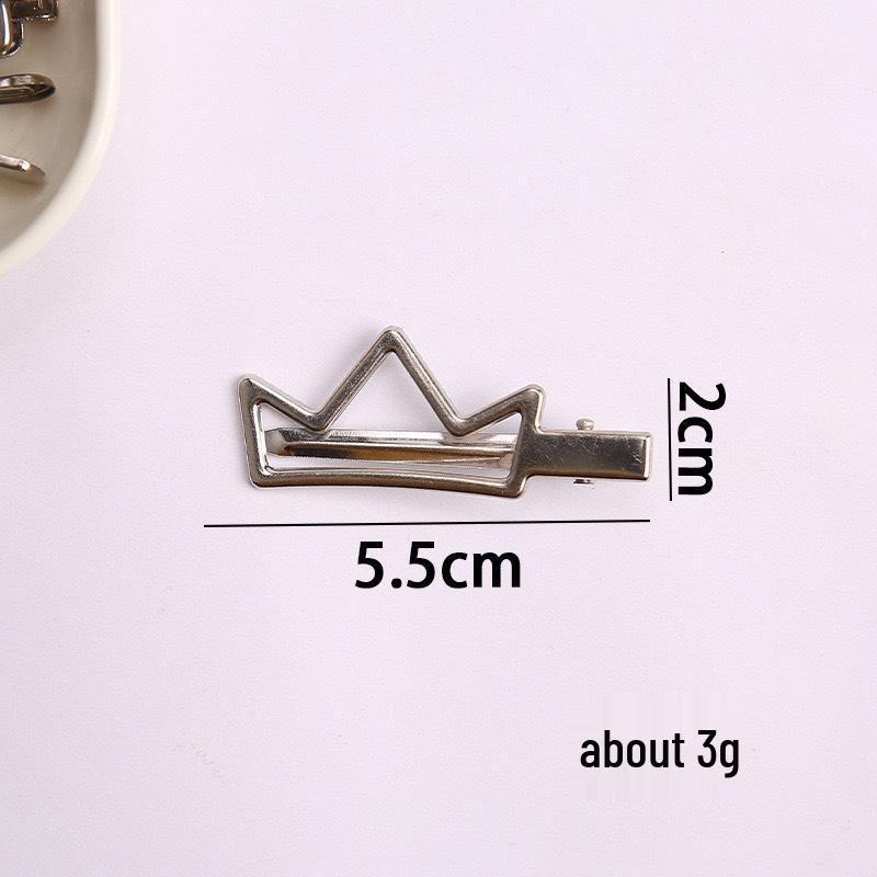 Korean Y2K Silver Side Bangs Duckbill Clip - Women's Sweet Hair Accessory