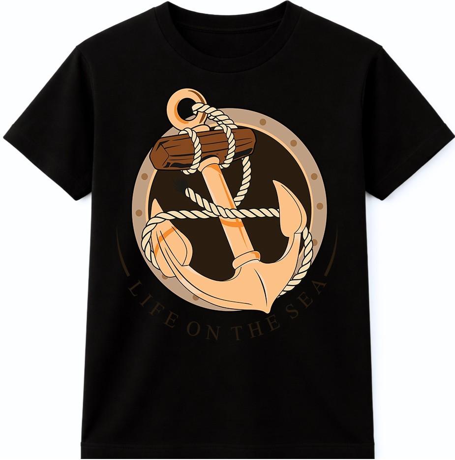 Anchor T Shirt Rope Nautical Maritime Sea Sailing Graphic Tee XL