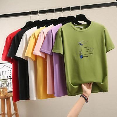 Summer 2025 New Short-sleeved T-shirt Women's Round-neck Printed Top