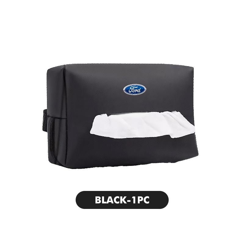 Universal Car Leather Tissue Box Vehicle Console Tissue Storage Bag For Ford Fiesta Ranger Mondeo Escape Ecosport Fusion