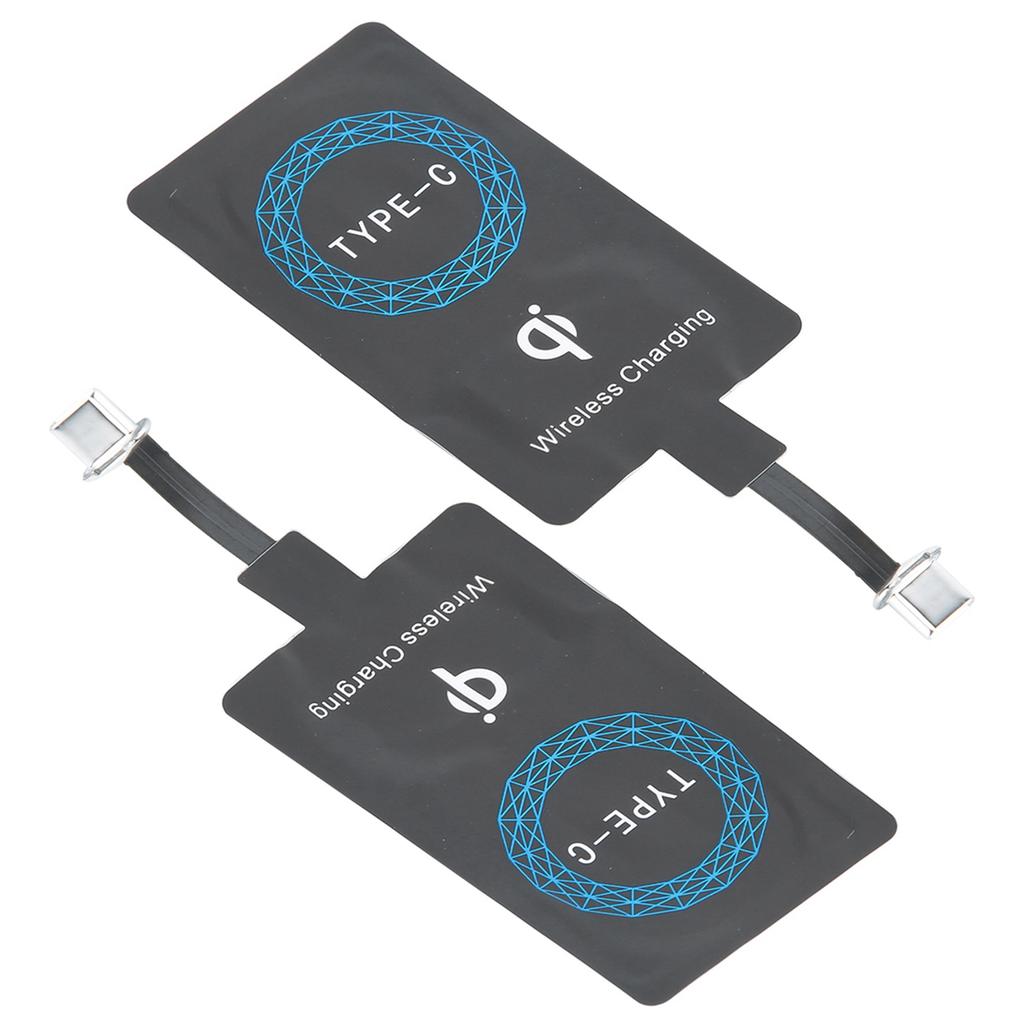 Adaptador Carregador Sem Fio Tipo C 2 Peças Receptor de Carregamento Portátil para Celular Tipo C