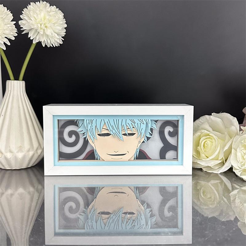 GINTAMA Anime 3D Box Light Luminous Toys Lamp Cartoon Peripherals Sakata Gintoki Bedroom Table Party Supplies Table Decoration