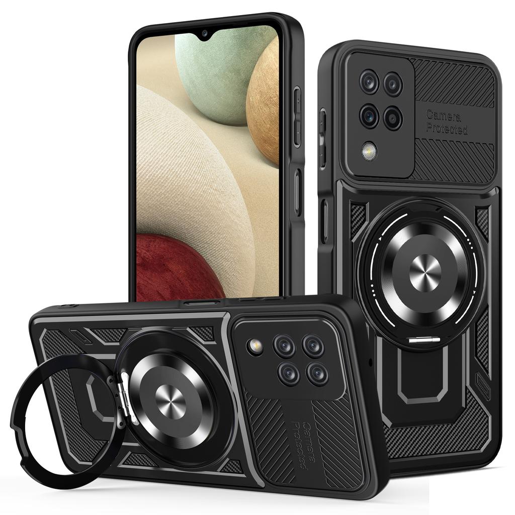 For Samsung A12 Case Galaxy F12 Cover Galaxy A12 F12 M12 Magnetic Shockproof Ring Holder Case Magsafe Wireless Charge Cover