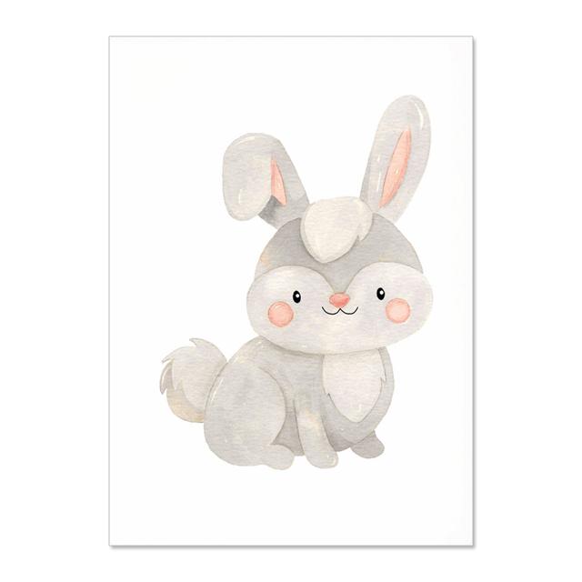 

Животные Кролик Пятнистый олень с цветами Детская настенная живопись на холсте Плакаты и принты Настенные картины Декор для детской комнаты без рамки 30*40cm