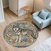 Vintage Pattern Animals,Round Area Rug,Carpet Rug for Living Room Bedroom Sofa Playroom Decor,Non-slip Floor Mat