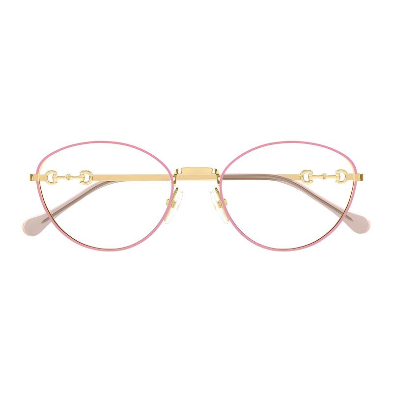 Gucci [Available Prescriptions] Logo Logo, Irregular Shape, Optical Frame, Women’s Style, Gold Gold 54 Dust Bag + Glasses Case (random Color)