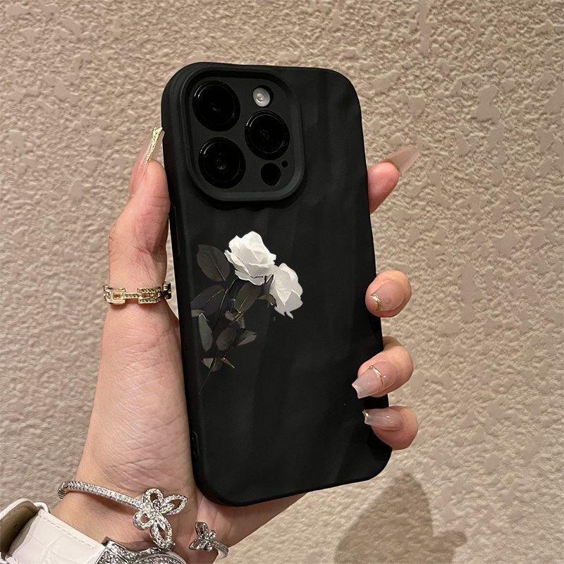 The New Pleats Are Suitable for Iphone17pro Mobile Phone Case Apple 15 Three-dimensional 14 White Flower 13promax Japan and Korea 16x.