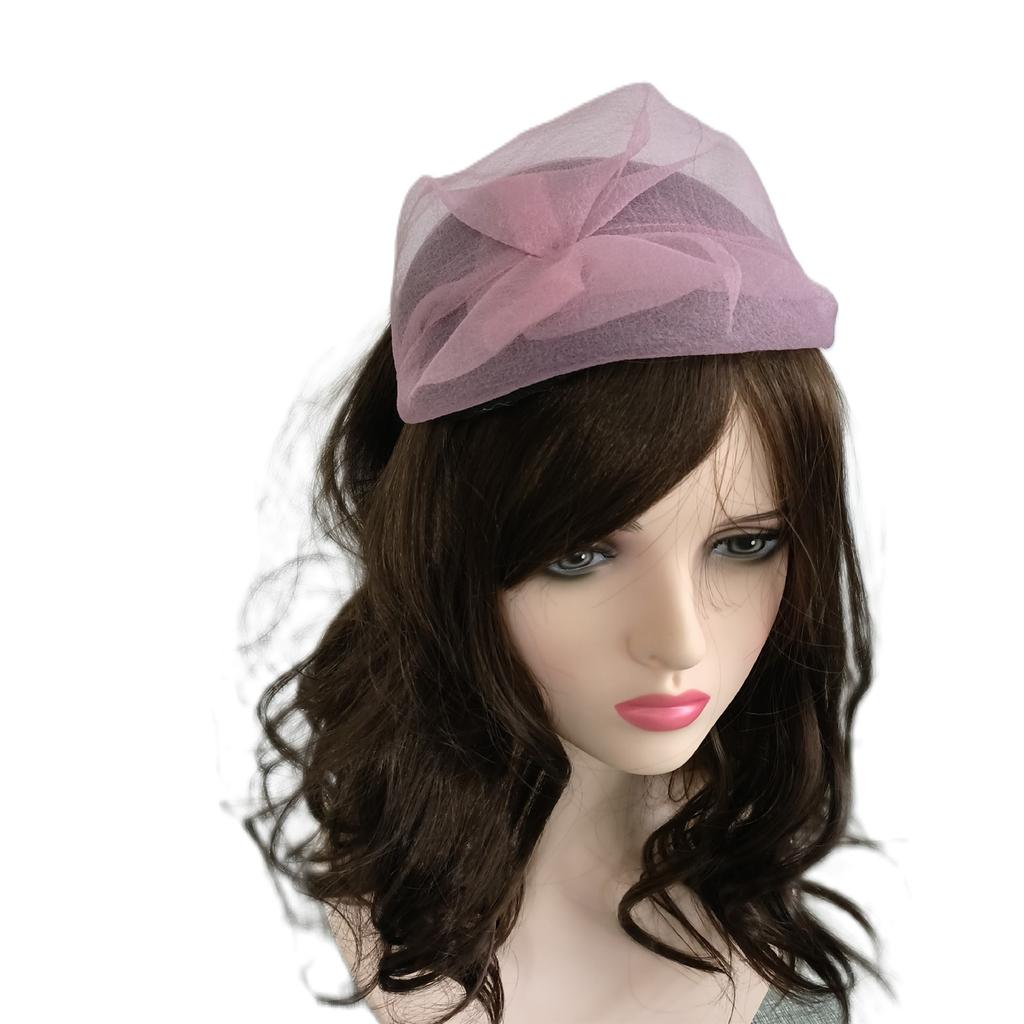 Tulle Ruffle Headband Crape Half Hat for Women Girl Aesthetic French Fascinator Hairhoop for Evening Party Hair Styling
