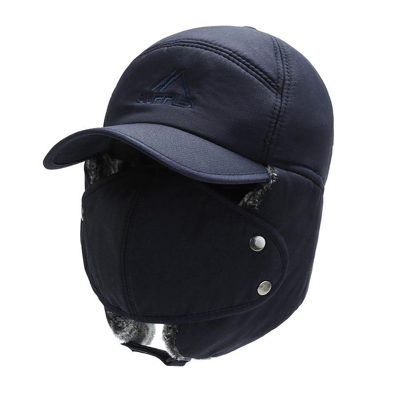 

Hat Men s Winter Outdoor Riding Plus Velvet Thickened Ear Protection Warm Cold Protection Cotton Hat Pullover Lei Feng Hat one size