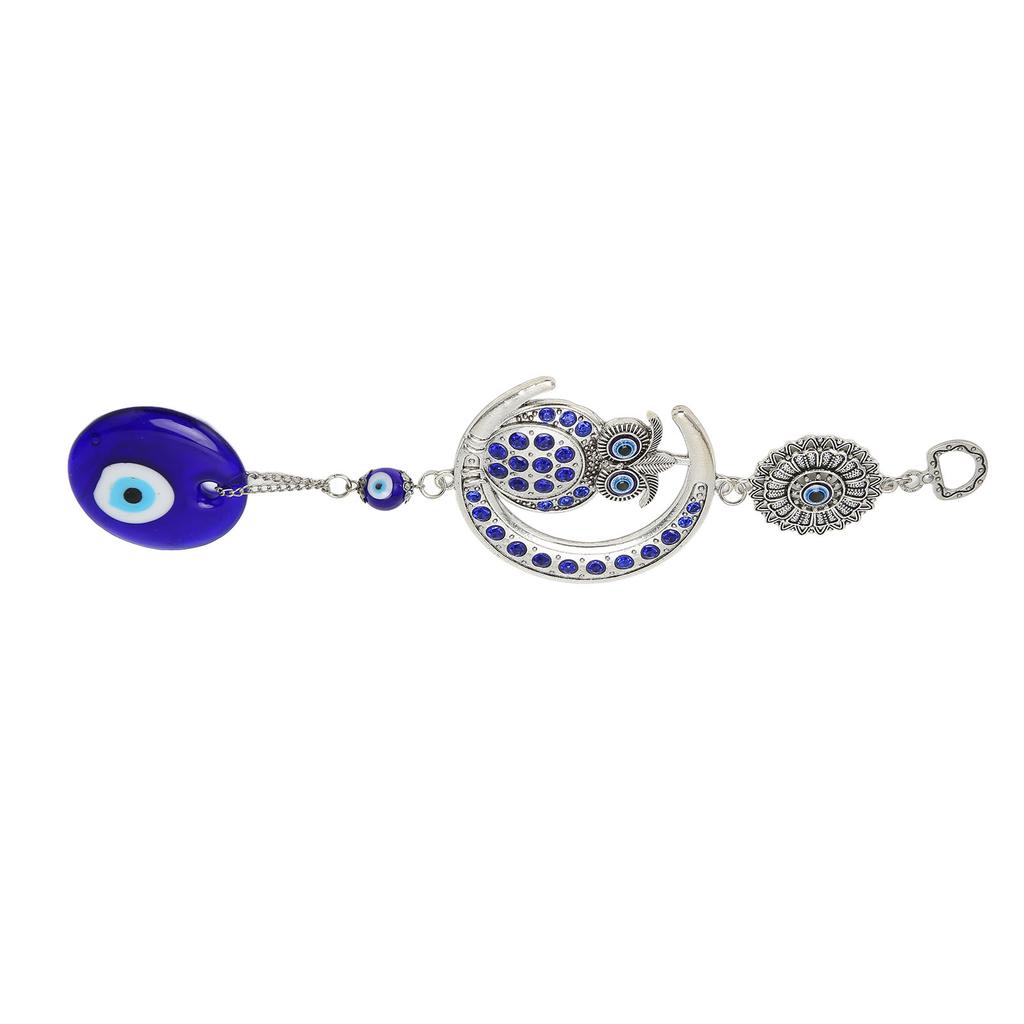 Evil Eye Talisman with Owl Pendant Blue Turkish Evil Eye Blessing Amulet for Car Home Protection