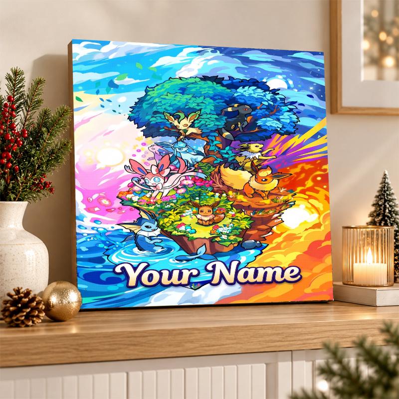 Eevee Evolutions Custom Name Diamond Painting Personalized 5D Full Drill DIY Diamond Art Home Decor