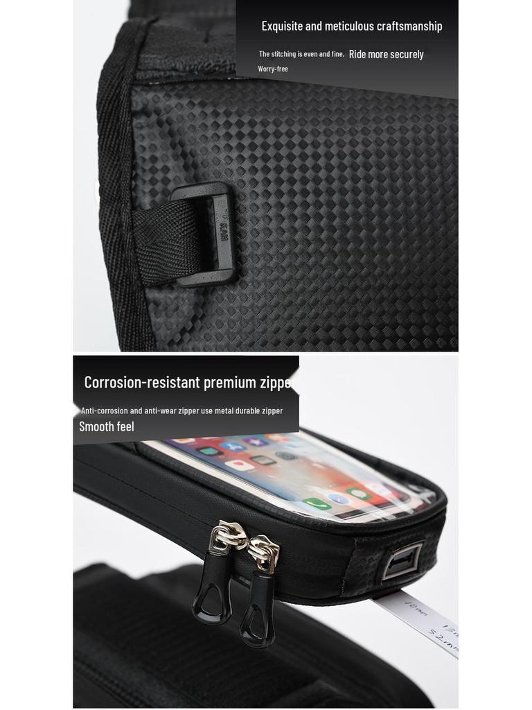 Bicycle Front Beam Touch Screen Phone Bag - Mountain Bike Top Tube Saddle Bag
