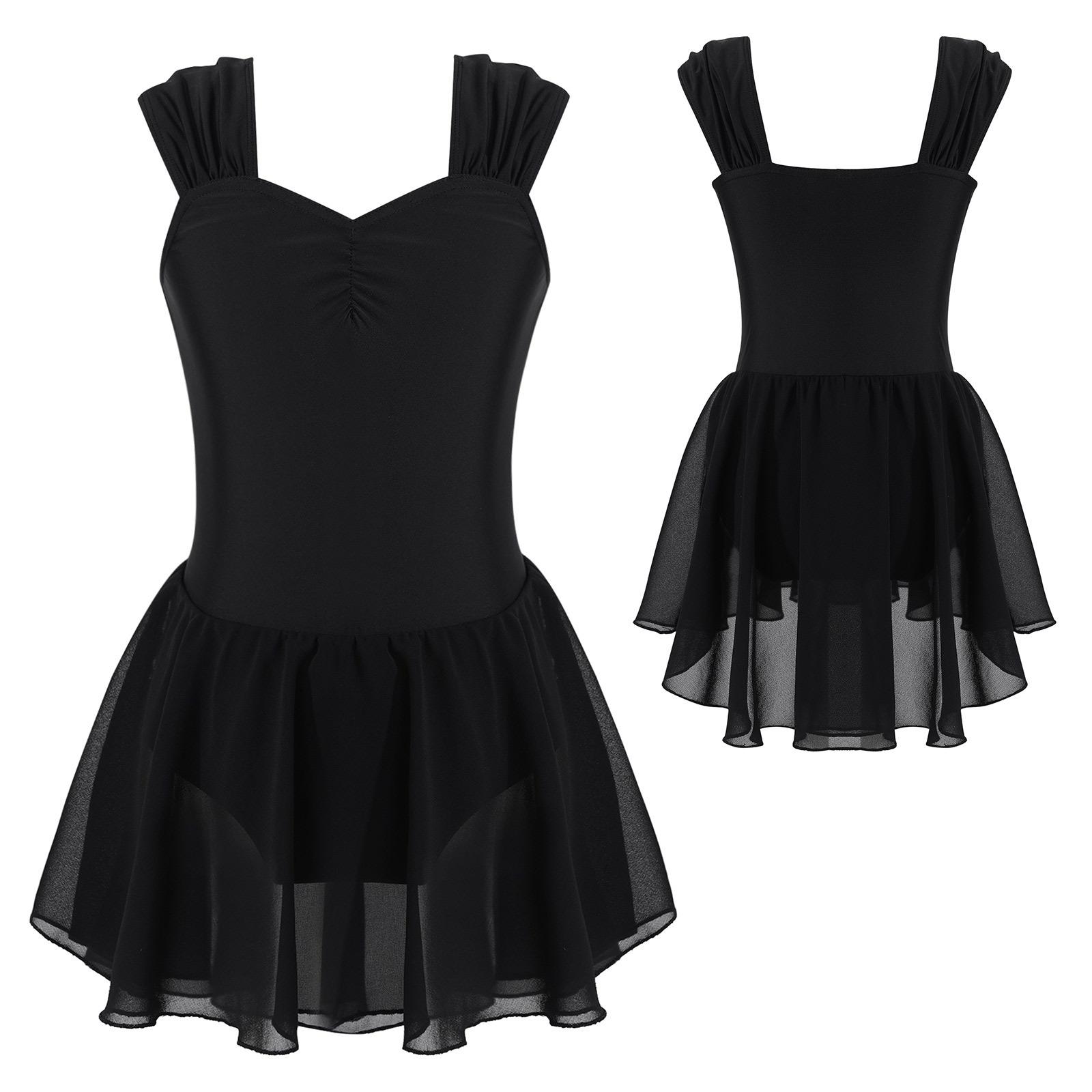 

Дети Девочки Балетная пачка Платье принцессы Лирические танцевальные костюмы Гимнастический купальник Современная лирическая одежда для бальных танцев Фигурное катание 3-4 Years чёрный