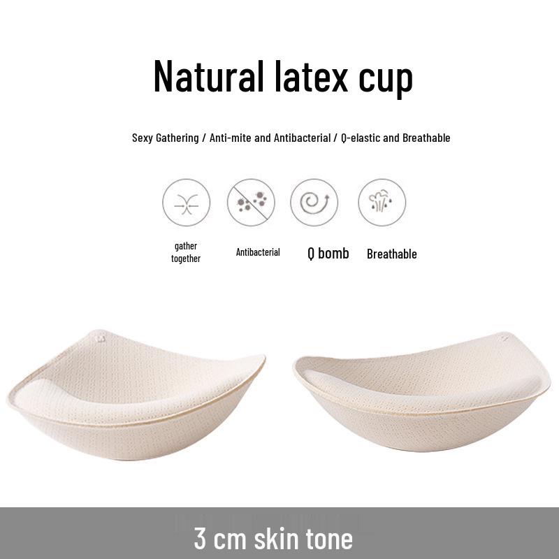 

3cm Thick Sports Bra with Replaceable Teardrop Cup and Removable Breathable Latex Pad Extra Large бежевый