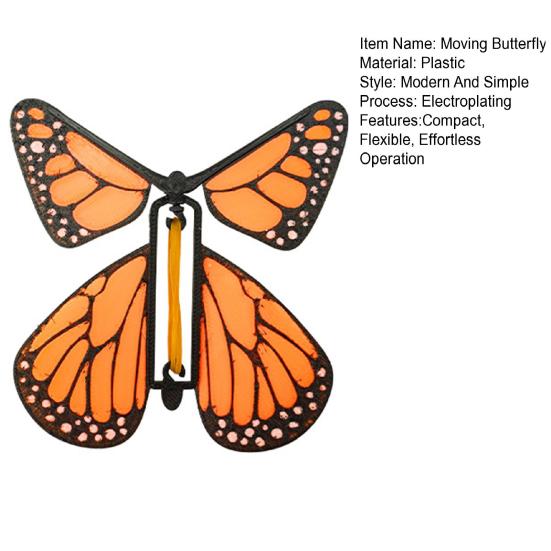 Wind Up Fluttering Butterfly Toy Flying Motion Butterfly Bookmarks with Rubber Band Mechanism Colorful Cardstock Wings