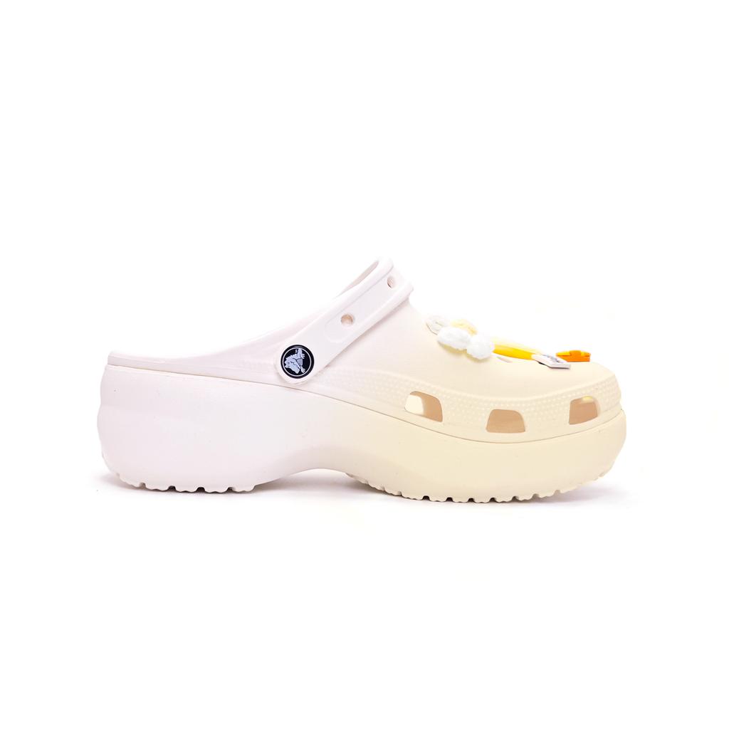 Crocs Classic Platform Clog Butter Kitten EVA Cute Doodle Comfortable Stylish Personality Hole Shoes Women Lemon Yellow