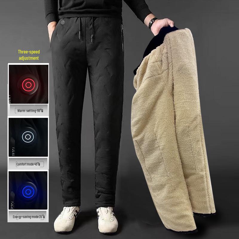 Men's USB Heated Lamb Fleece Pants - Intelligent, Warm Winter Wear