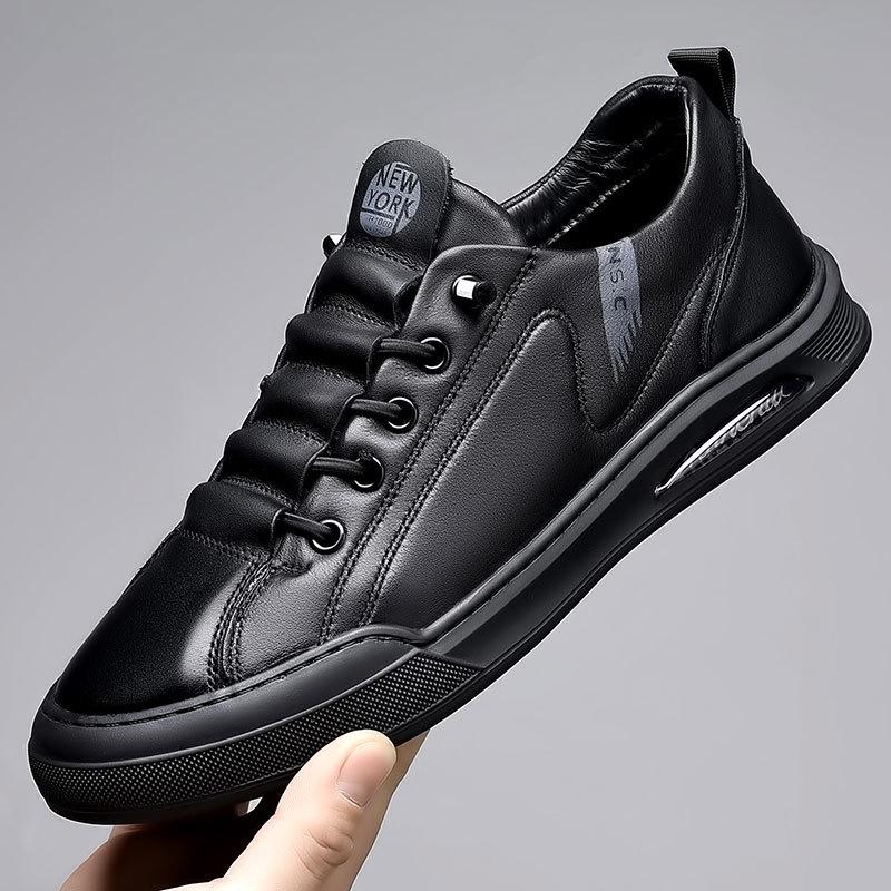 [69 yuan 1 piece] Leather shoes/Doudou shoes/board shoes The first layer of cowhide men's shoes Men's leather is breathable and comfortable