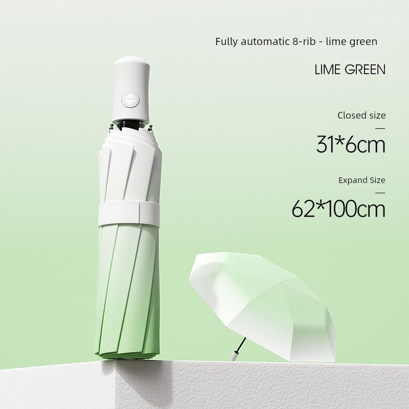 Fully Automatic, Enlarged, Reinforced, and Thickened Gradient Umbrella for Women, Dual-Use for Sun and Rain, Large Size for Men, Sun Protection, Uv