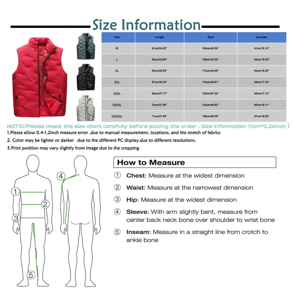 Men  Winter Fashion Stand Collar  Color Waistcoat Vest Jacket Top Coat